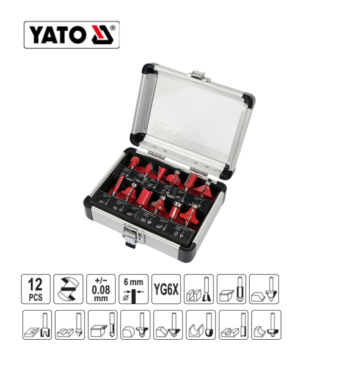 ΚΟΠΤΙΚΑ ΡΟΥΤΕΡ 6MM ΣΕΤ 12ΤΜΧ YT-68006