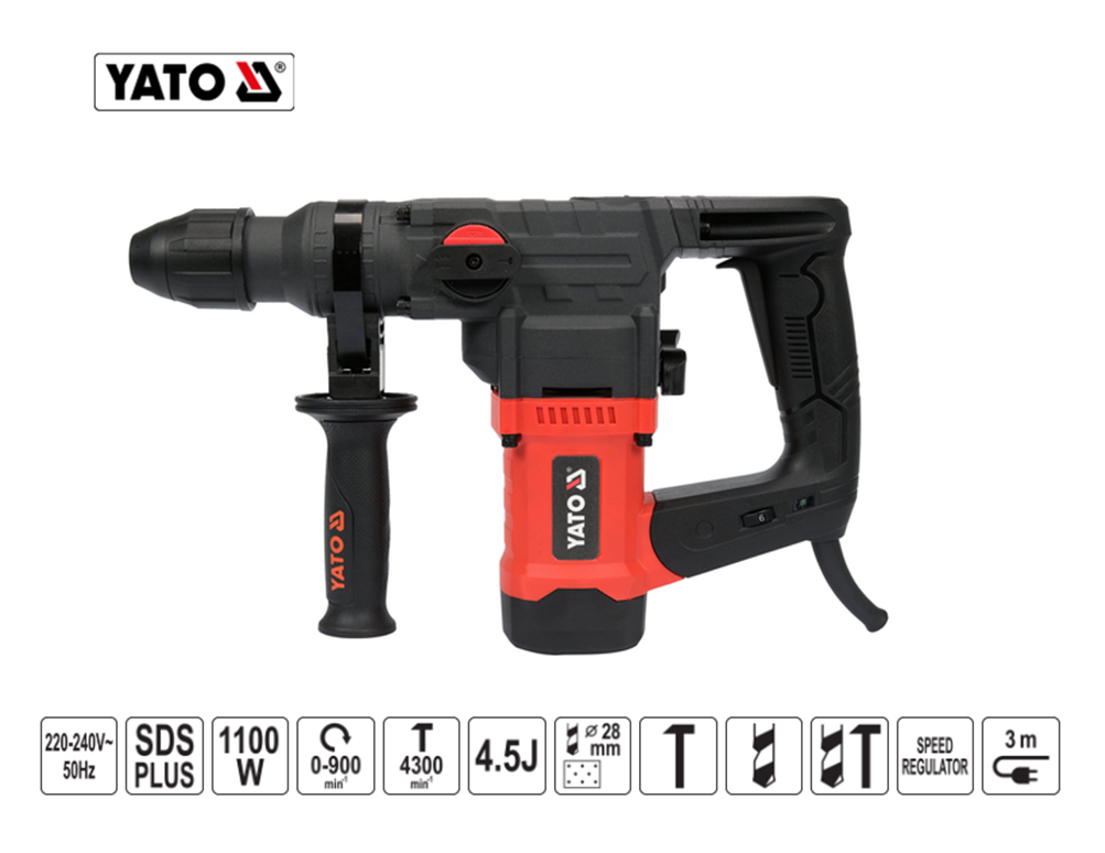 ΠΙΣΤΟΛΕΤΟ SDS PLUS 3 ΛΕΙΤΟΥΡΓΙΩΝ 1100W 4,5J YT-82118