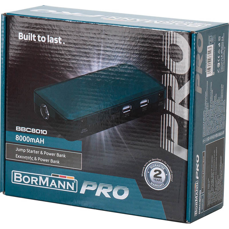 BORMANN Pro BBC8010 Εκκινητής & Power Bank 8000Mah/400Α