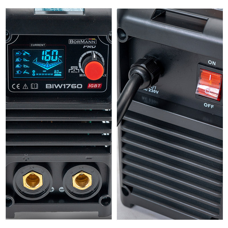 BORMANN Pro BIW1760 Ηλεκτροκόλληση Inverter Απόδοση 160Α/60%, Ψηφ.Οθόνης, Μεγ.Ηλεκτρόδιο 4mm