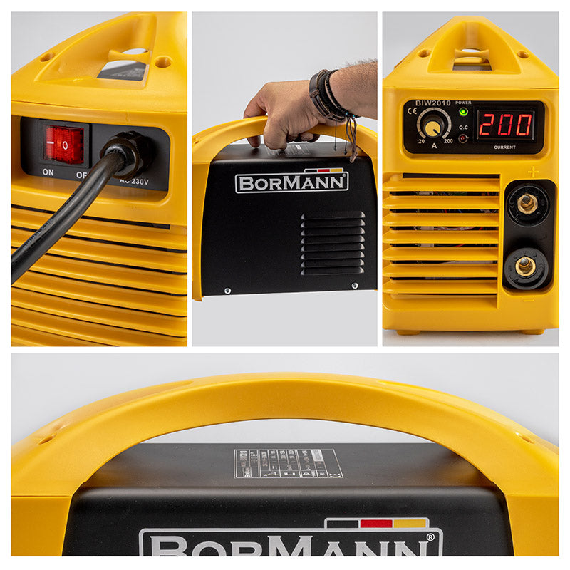 BORMANN BIW2010 Ηλεκτροκόλληση Inverter 200A, Απόδοση 200Α/60%, Ψηφ.Οθόνης, Μεγ.Ηλεκτρόδιο 4mm