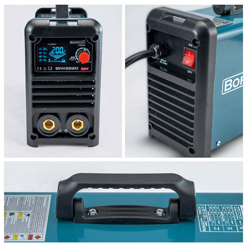 BORMANN Pro BIW2220 Ηλεκτροκόλληση Inverter Απόδοση 200Α/60%, Ψηφ.Οθόνης, Μεγ.Ηλεκτρόδιο 4mm