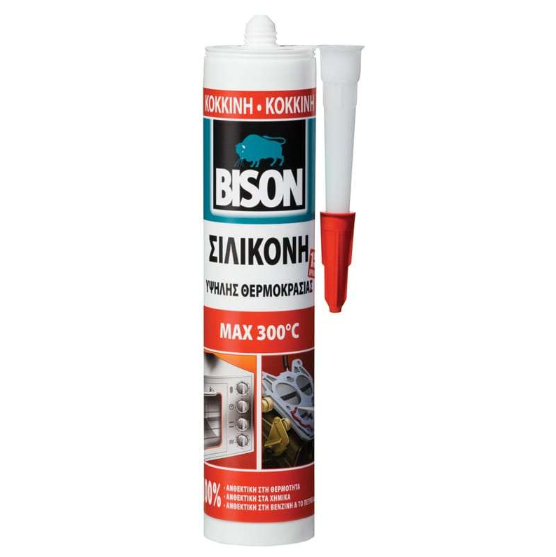 SILICONE ΥΨΗΛΗΣ ΘΕΡΜΟΚΡΑΣΙΑΣ ΚΟΚΚΙΝΗ 280ml BISON