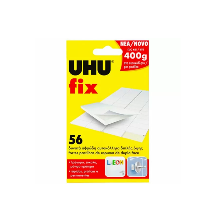 ΑΥΤΟΚΟΛΛΗΤΑ ΔΙΠΛΗΣ ΟΨΗΣ ΑΦΡΩΔΗ FIX 56ΤΕΜ UHU
