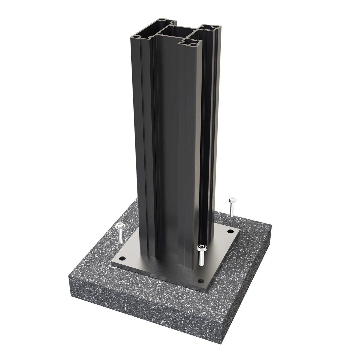 Κολώνα αλουμίνιο ματ ΜΑΥΡΟ- 7,5 x 7,5 x 140εκ.