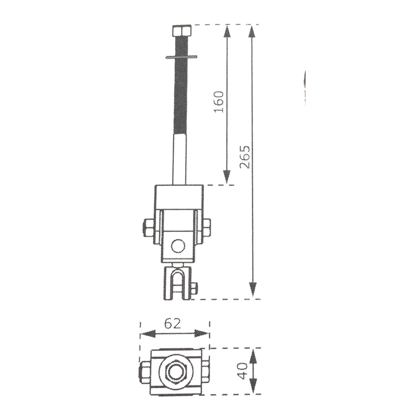 Κρίκος Βαρέως Τύπου με Ντίζα M12x160 mm