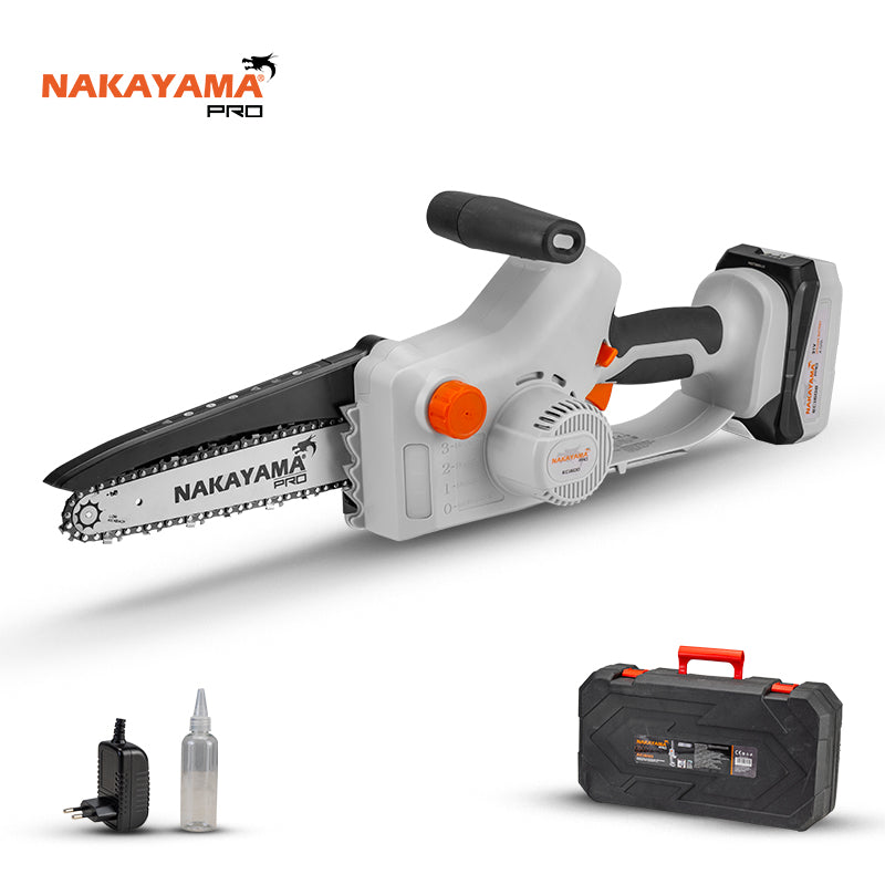 NAKAYAMA PRO EC1600 Κλαδευτικό Αλυσοπρίονο Μπαταρίας 21V, Brushless,Li-Ion, Λάμα 20cm, 1500gr