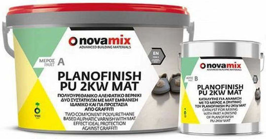 Novamix PLANOFINISH PU 2KW MAT Πολυουρεθανικό αλειφατικό βερνίκι βάσεως νερού 5L Διάφανο