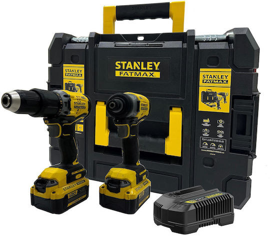 Σετ με 2 τεμ. δραπανοκατσάβιδο κρουστικό V20-18V( SFMD715) και (SFMCF810) παλμικό κατσαβίδι 2μπαταρίες V20-18v 4am και ταχυφορτιστή σε εργαλειοθήκη tstak