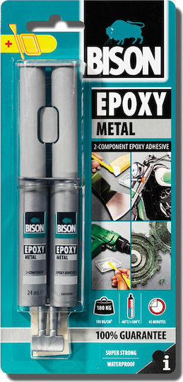 Bison Εποξική Κόλλα Δύο Στοιχείων Epoxy Metal 24ml