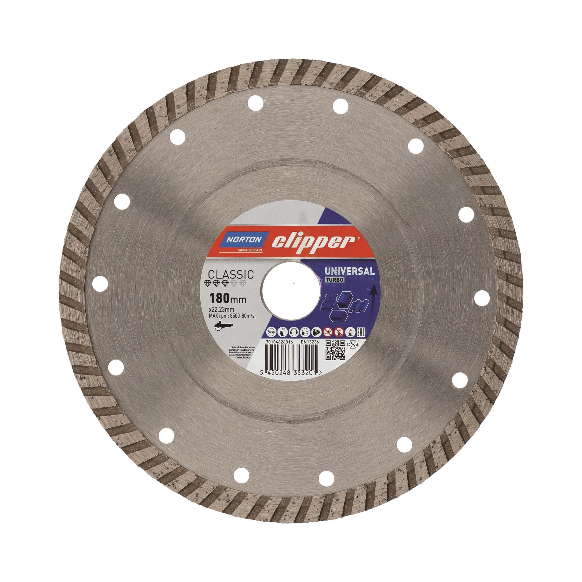 Δίσκος διαμαντέ μπετού CLASSIC UNIVERSAL TURBO 180X2,4X22,23MM 70184626816