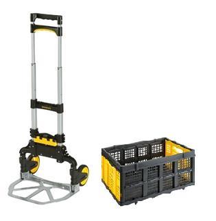 Καρότσι μεταφοράς αλουμινίου πτυσσόμενο 60kg με 2 ρόδες βάση 39x28cm & καλάθι SXWTD-FT509