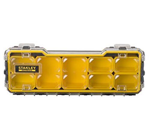 Κασετίνα πλαστική μαύρη με διάφανο καπάκι, 8 αποσπώμενα κουτάκια FMST1-75781