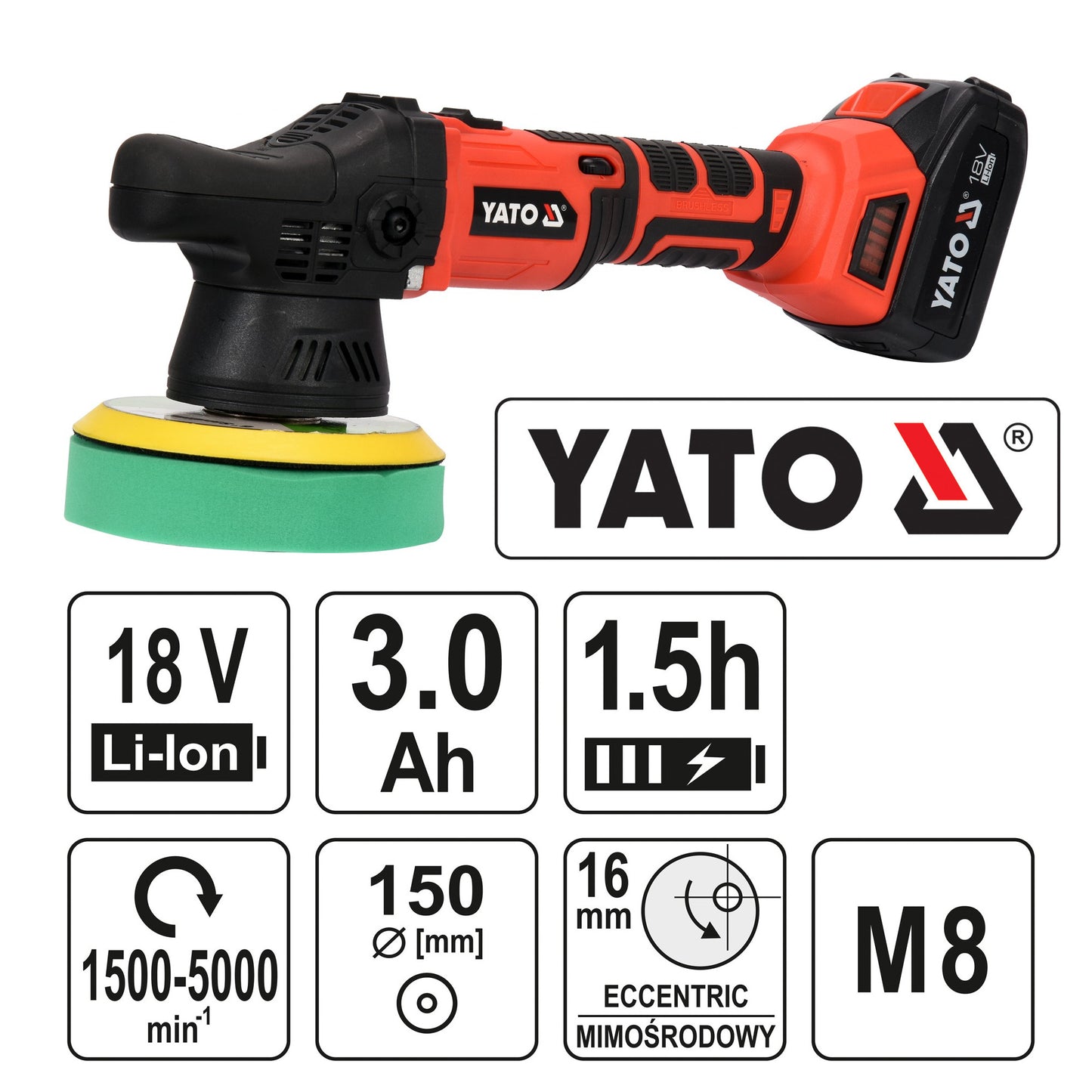 ΑΛΟΙΦΑΔΟΡΟΣ 150MM 18V 1X3AH BRUSHLESS YT-82920 20182920