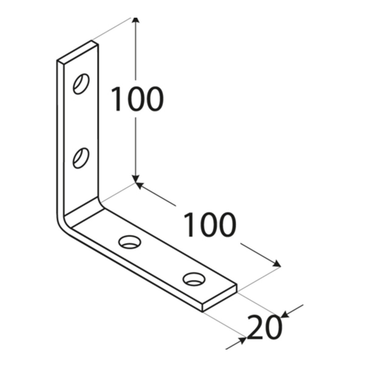 Γωνία σύνδεσης ξύλου 100 x 100 x 20mm ΓΩΝΙΑ 100 x 100 x 20mm | ΙΡΙΔΙΟ 4005