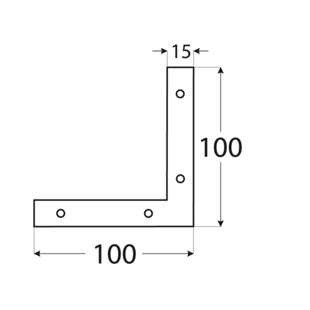 Γωνία σύνδεσης ξύλου L Γωνία 150 x 150 x 25mm 4651