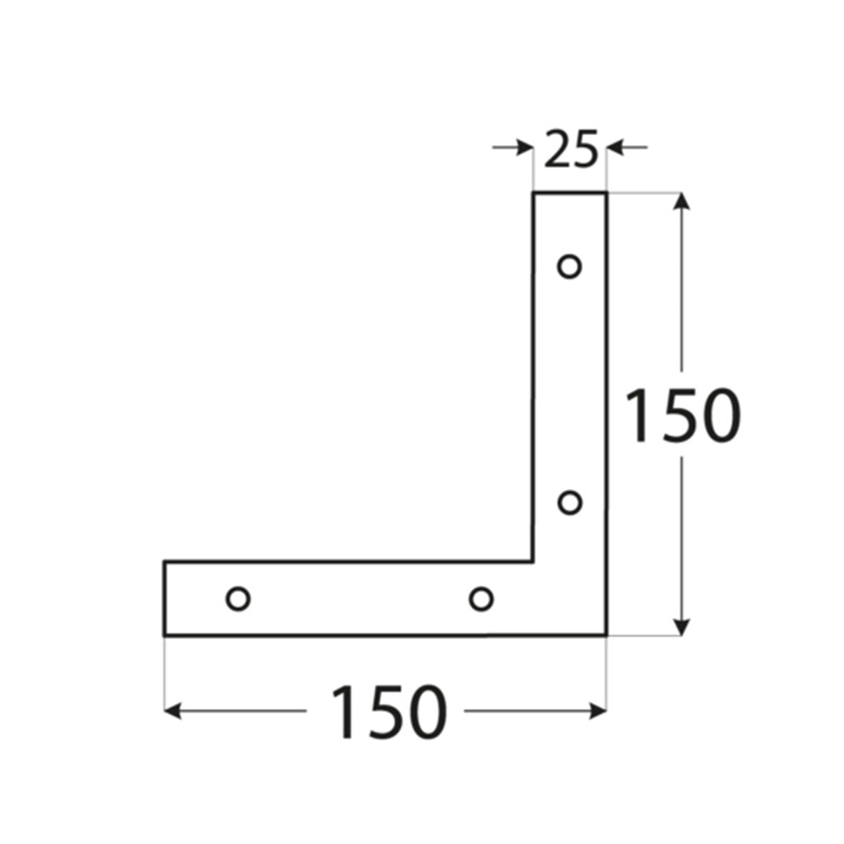 Γωνία σύνδεσης ξύλου L Γωνία 150 x 150 x 25mm 4651