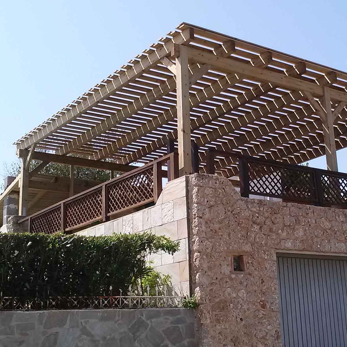 Ξύλινη πέργκολα με διπλή τάβλα 300 x 500εκ. 10-294290