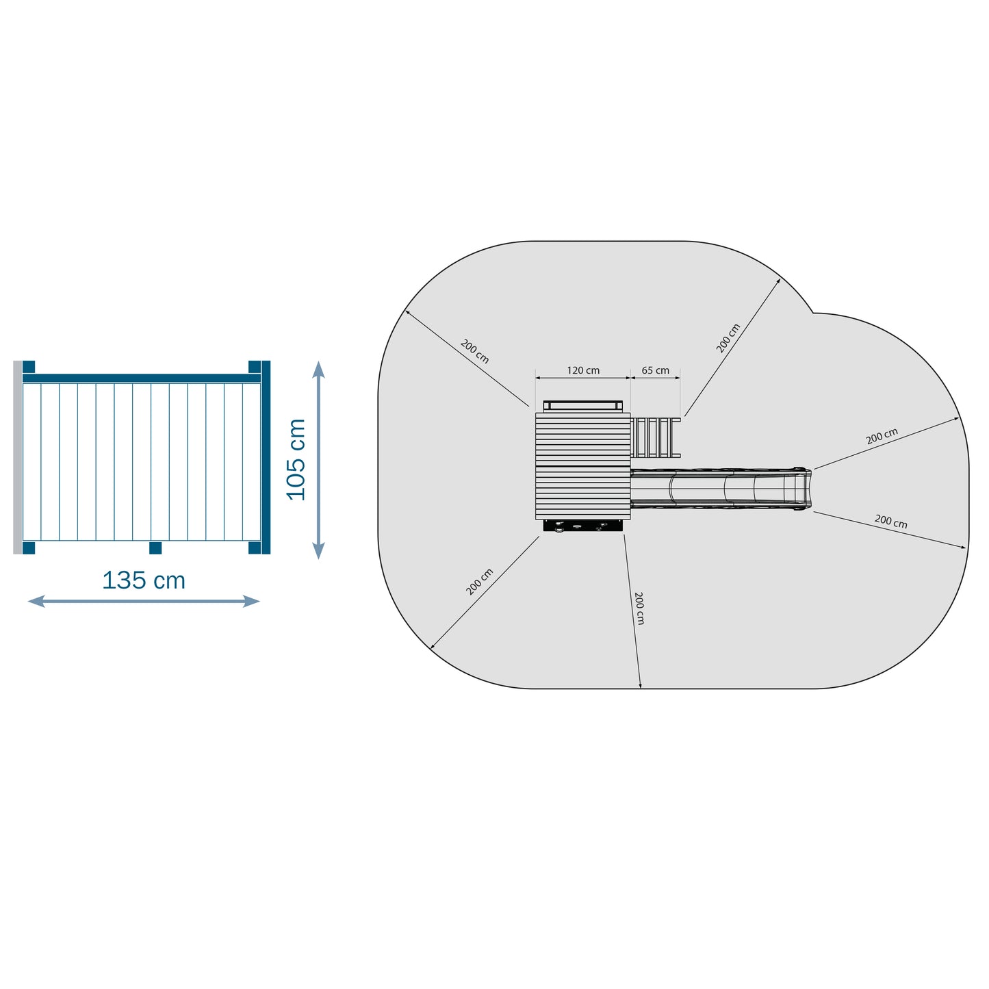 Ξύλινος πύργος Belvedere Πύργος Belvedere με ύψος τσουλήθρας 150εκ. 008.001.004.001 - 1,50
