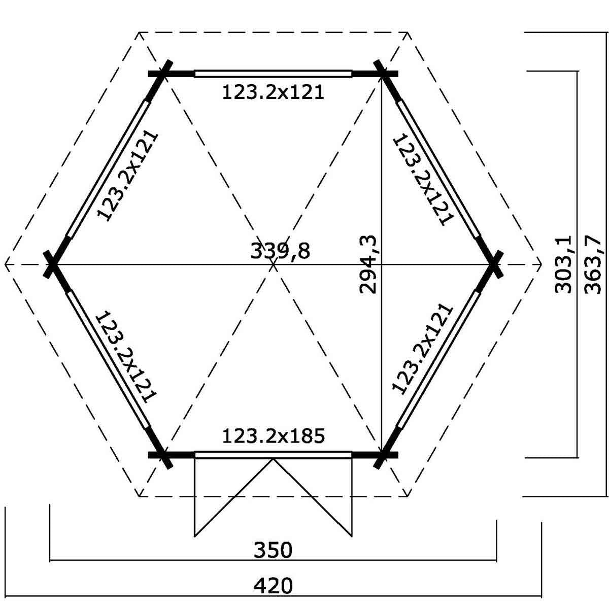 Ξύλινο κιόσκι Καλυψώ 323 x 370εκ. Ξύλινο σπίτι Καλυψώ 323 x 370εκ. 442300
