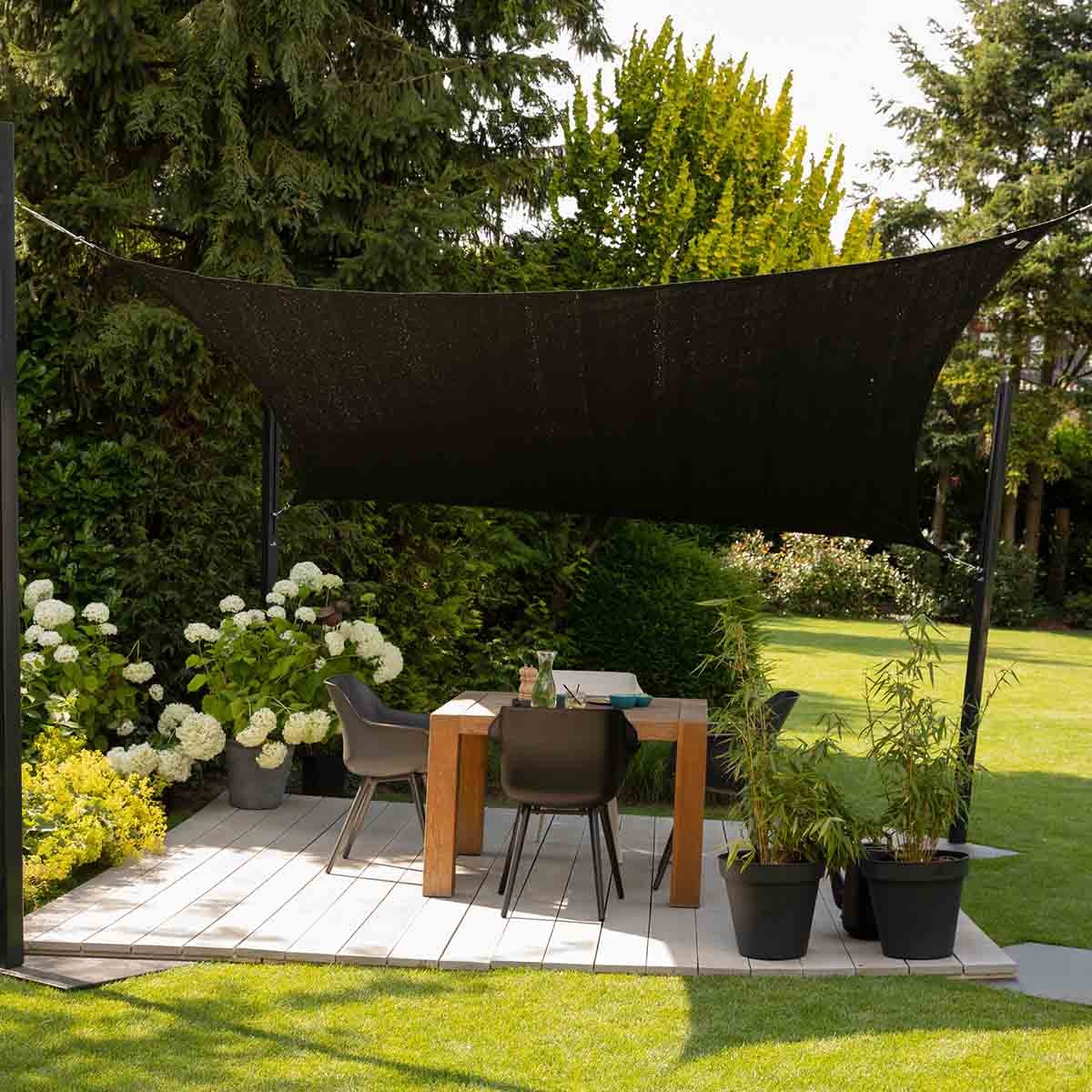 Παραλληλόγραμμο πανί σκίασης 285gsm 3x4μ. Μαύρο N502-082-44
