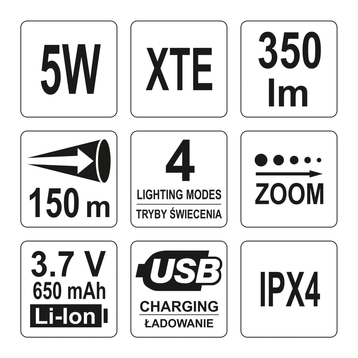 ΦΑΚΟΣ CREE LED 5W USB ΕΠΑΝΑΦΟΡΤΙΖΟΜΕΝΟΣ YT-08569 94Χ27ΜΜ 20008569