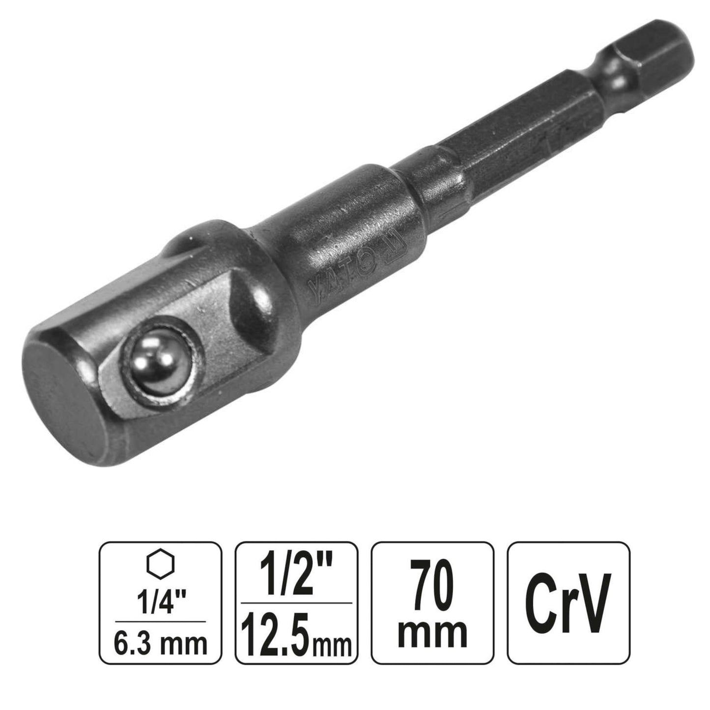 ΑΝΤΑΠΤΟΡΑΣ ΚΑΡΥΔΑKΙ HEX 1/2-70MM YT-04627 20004627