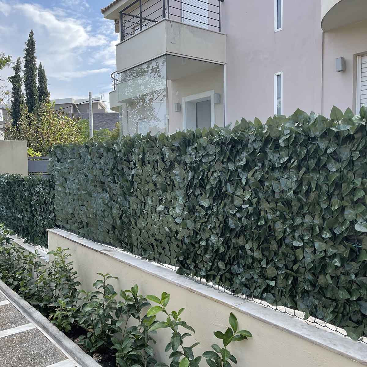 Φυλλωσιά συνθετική σε πλέγμα  πράσινο σκούρο 100(Y) x 300εκ. | πράσινο σκούρο 477005