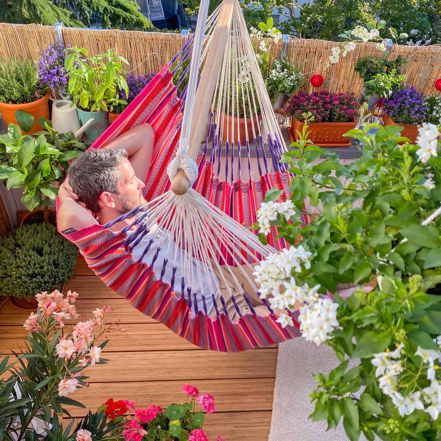 Αιώρα κάθισμα από oργανικό βαμβάκι Habana Flamingo | comfort HAL18-X2