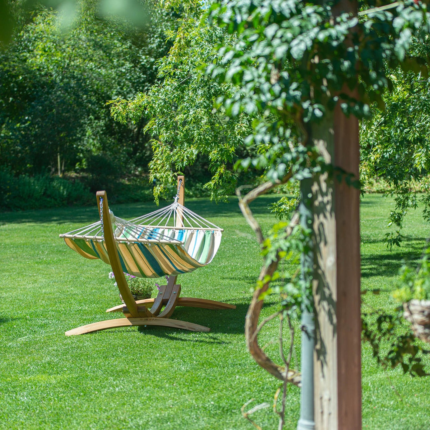 Αιώρα με ξύλινη ράβδο Chillounge Palma Green Bay & σταντ Ευκάλυπτου CH-PA30-34