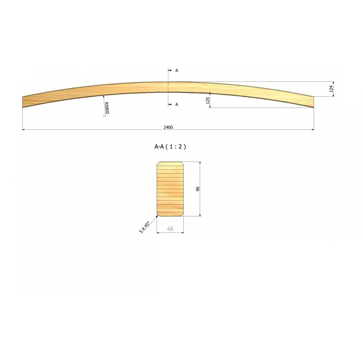 Αψίδα ξύλου 4,5 x 9 x 240εκ. 240090