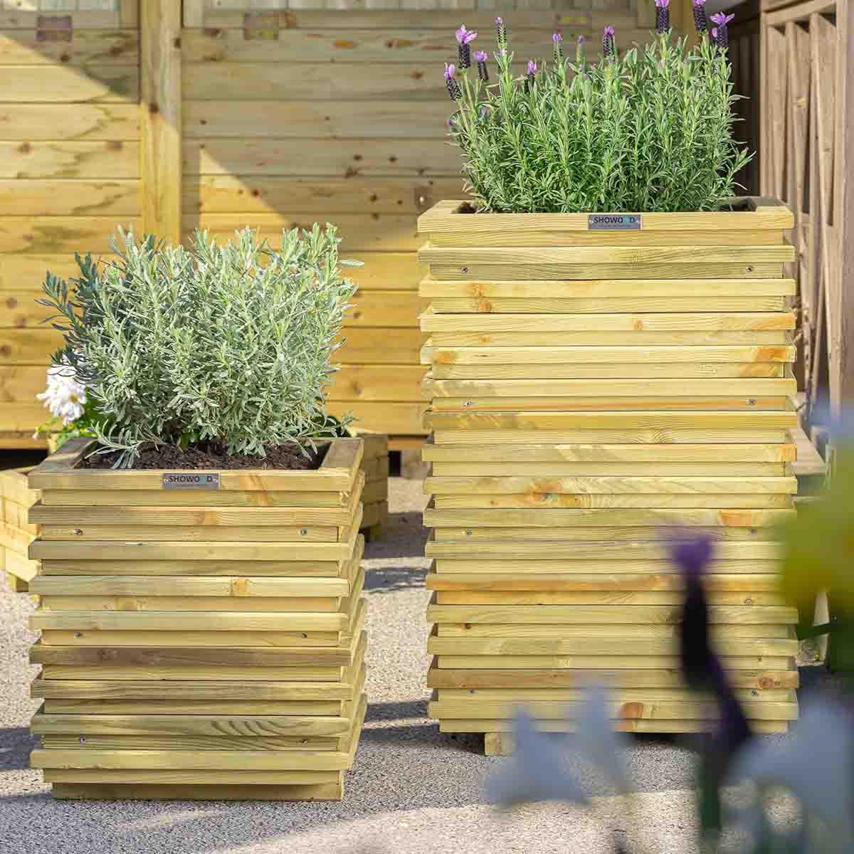 Ξύλινη γλάστρα τετράγωνη με πηχάκια ΞΥΛΙΝΗ ΓΛΑΣΤΡΑ ΤΕΤΡΑΓΩΝΗ 70(Υ) x 50 x 50εκ. 50466