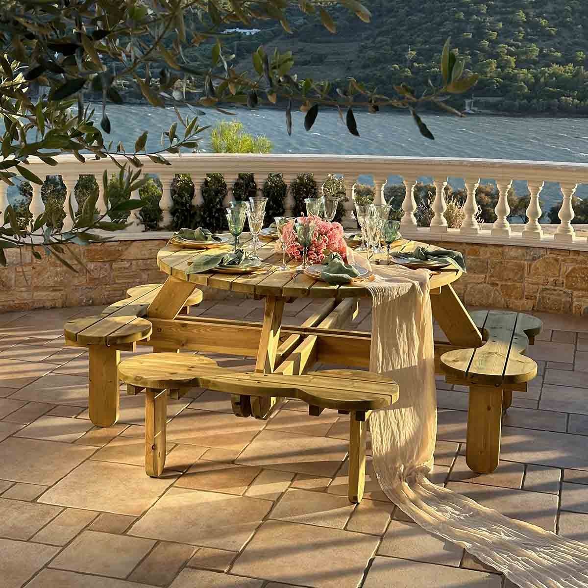 Στρογγυλό τραπέζι κήπου 8 θέσεων 35862