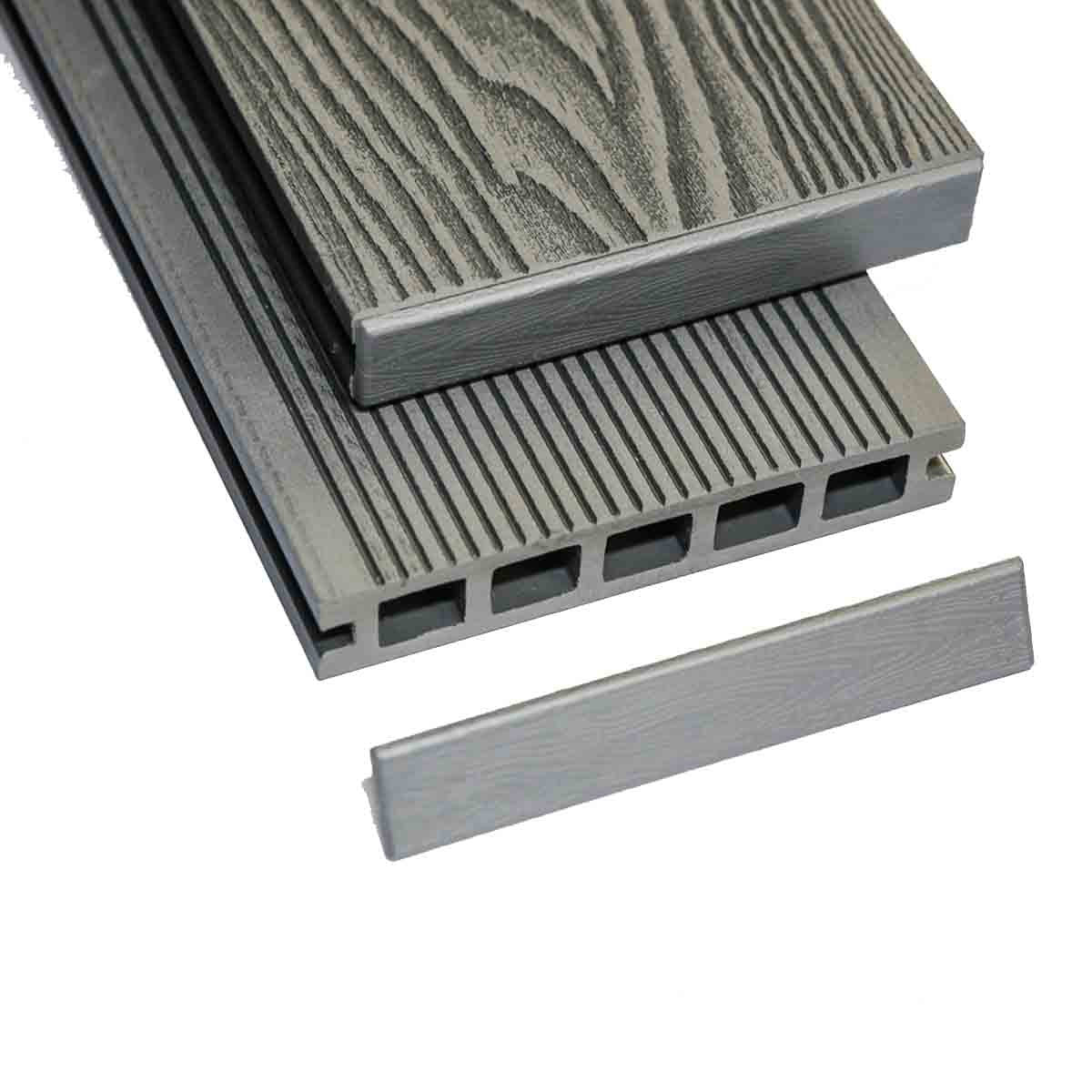 WPC τάβλα deck 2,5 x 14,6 x 390εκ. με νερά ξύλου F99864
