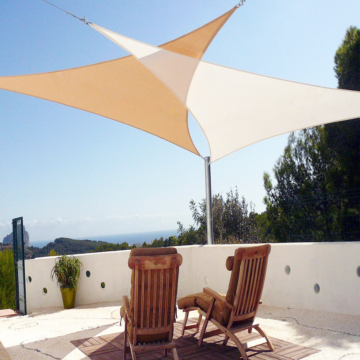 Τρίγωνο πανί σκίασης 230gsm 3,6x3,6x3,6μ. Εκρού 41360