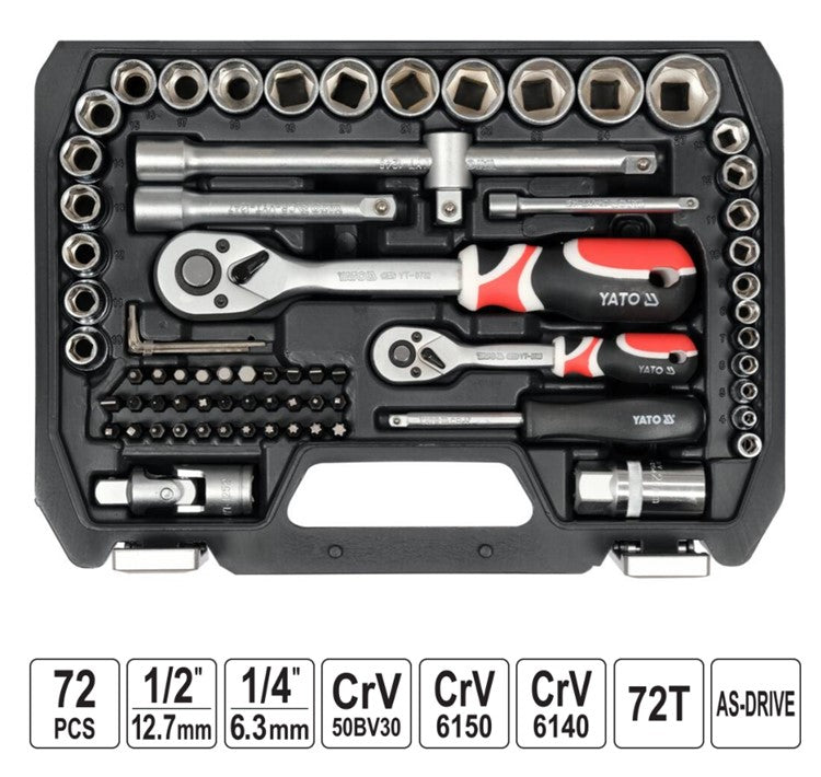 ΚΑΣΕΤΙΝΑ ΚΑΡΥΔΑΚΙΑ 1/2" ΣΕΤ 72ΤΜΧ. YT-38782 20038782