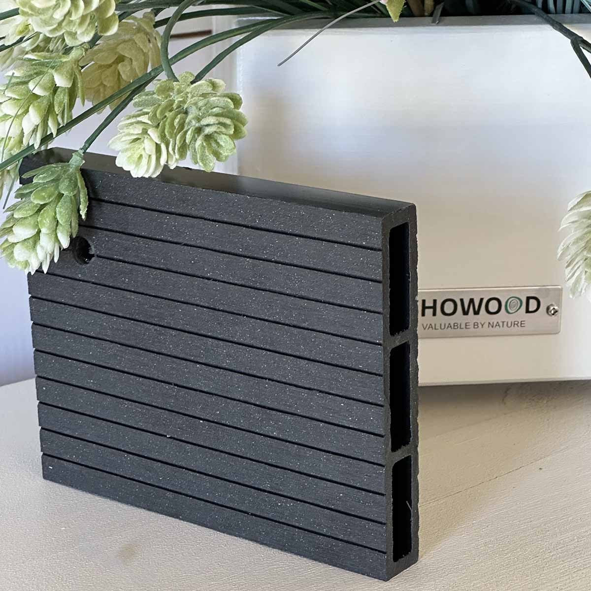 WPC σανίδα περίφραξης γραμμωτή 2 x 12 x 360εκ. | γκρι σκούρο 93631