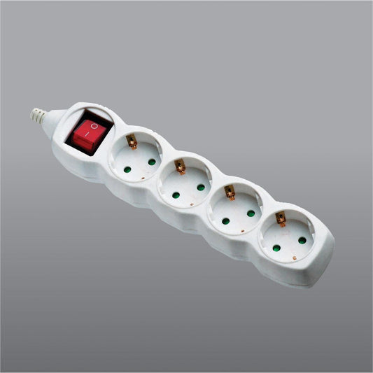 Πολύμπριζο μαύρο 5θ με διακόπτη με μήκος 1,5m