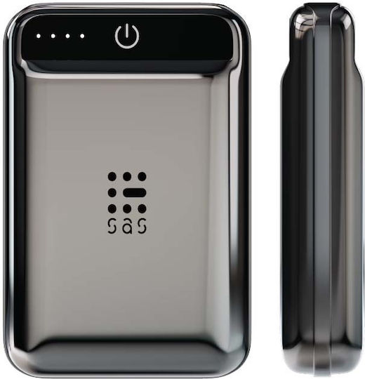 SAS Go Recharge Luxury Power Bank 5000mAh με 2 Θύρες USB-A Μαύρο 100-86-037