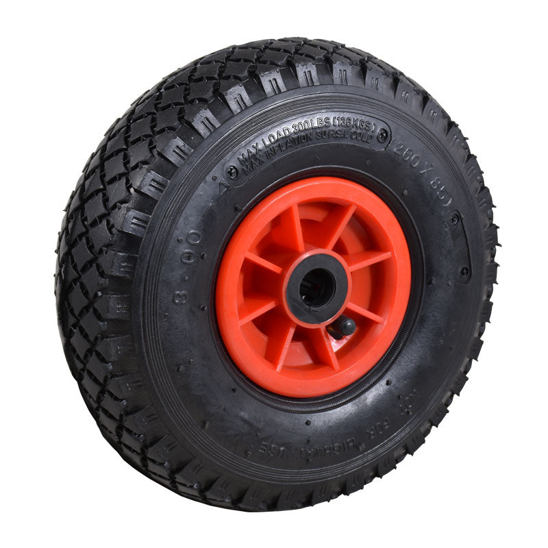 ΤΡΟΧΟΣ Φ260 mm - 10'Χ3.00-4 ΠΛΑΣΤΙΚΗ ΖΑΝΤΑ Φ20 mm ΦΟΥΣΚΩΤΟΣ ΜΕ ΣΑΜΠΡΕΛΑ - 2PR