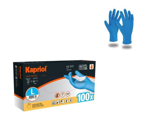 Γάντια νιτριλίου μπλε χωρίς πούδρα 100τεμ. L