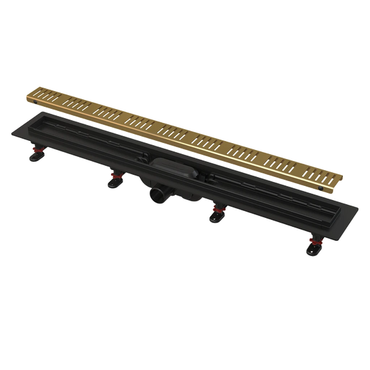ΚΑΝΑΛΙ ΝΤΟΥΖ. ΠΛΑΣΤΙΚΟ MATT BLACK 55 CM Φ40 STAINLESS STEEL BRASS ΣΧΑΡΑ APZ10