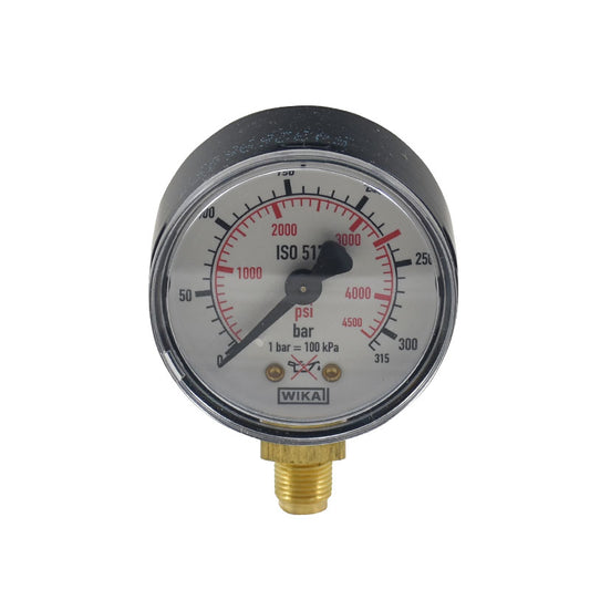 OXYTURBO: ΜΑΝΟΜΕΤΡΟ MINI ARGON/CO2 HP - Φ 50  mm - RANGE 0-315 bar - RED MARK 230 bar - G1/8 MALE - WIKA