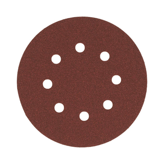 Γυαλόχαρτο 100τεμ. VELCRO με 8 τρύπες 125mm κόκκινο Νο120