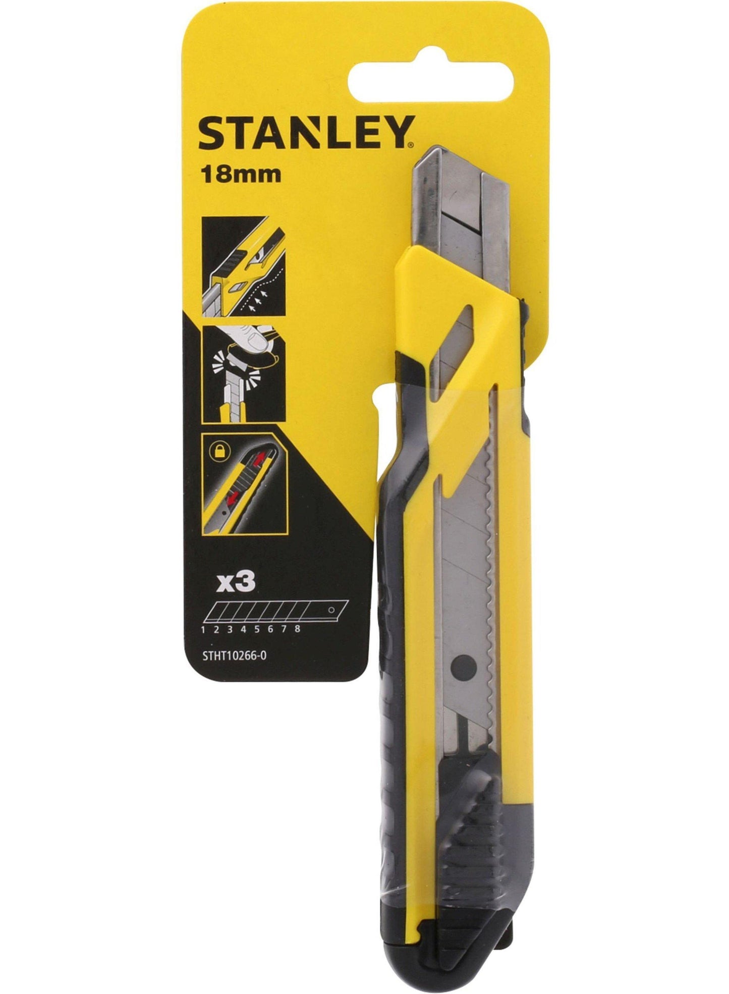 Φαλτσέτα πλαστική με σπαστή λάμα 18mm και μεταλλικό οδηγό σε blister