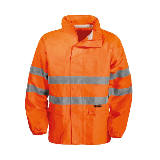 Τζάκετ αδιάβροχο HIGH-VISIBILITY πορτοκαλί L