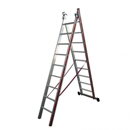 Σκάλα Αλουμινίου Δύο Τεμαχίων 2 Χ 17 Πτυσσόμενη Βαρέως Τύπου Profal 800217