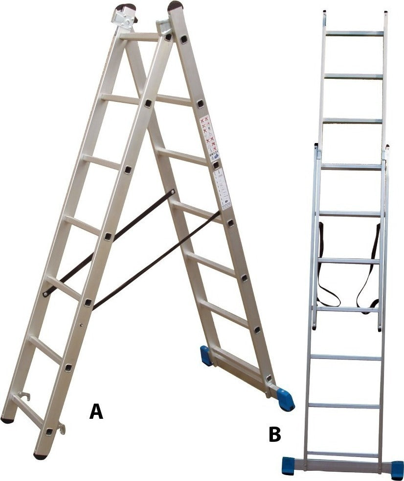 PROFAL - 801208 Σκάλα Αλουμινίου Επαγγελματικής χρήσης 2x8 (Ελαφρού Τύπου)