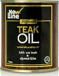 Teak Oil ΛΑΔΙ ΓΙΑ teak & ΕΞΩΤΙΚΑ ΞΥΛΑ NEW LINE 750mL - 90033 ΕΛΑΦΡΩΣ ΣΑΤΙΝΕ