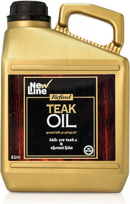 Teak Oil ΛΑΔΙ ΓΙΑ teak & ΕΞΩΤΙΚΑ ΞΥΛΑ ΔΙΑΦΑΝΟ ΕΛΑΦΡΩΣ ΣΑΤΙΝΕ NEW LINE 3L - 90038